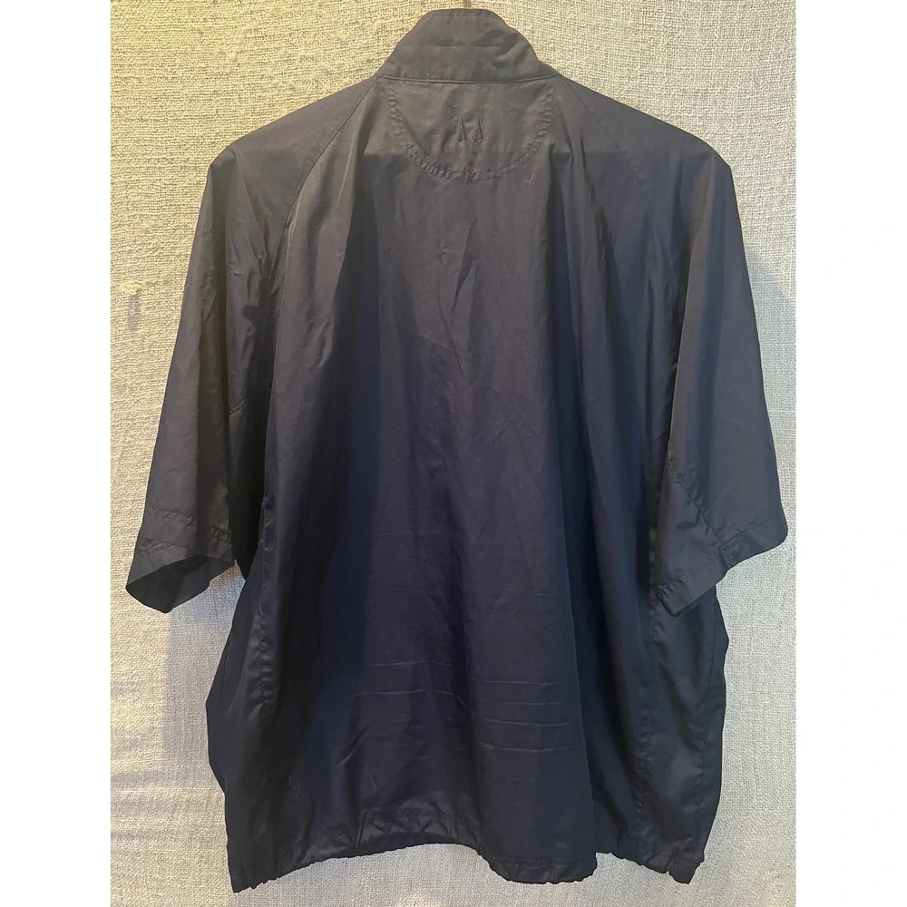 VTG Greg Norman Mens Navy Blue 1/4 Zip Short Sleeve Golf Windbreaker Jacket L